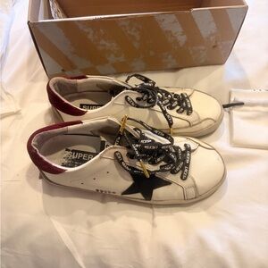 Golden Goose White and Black Sneakers